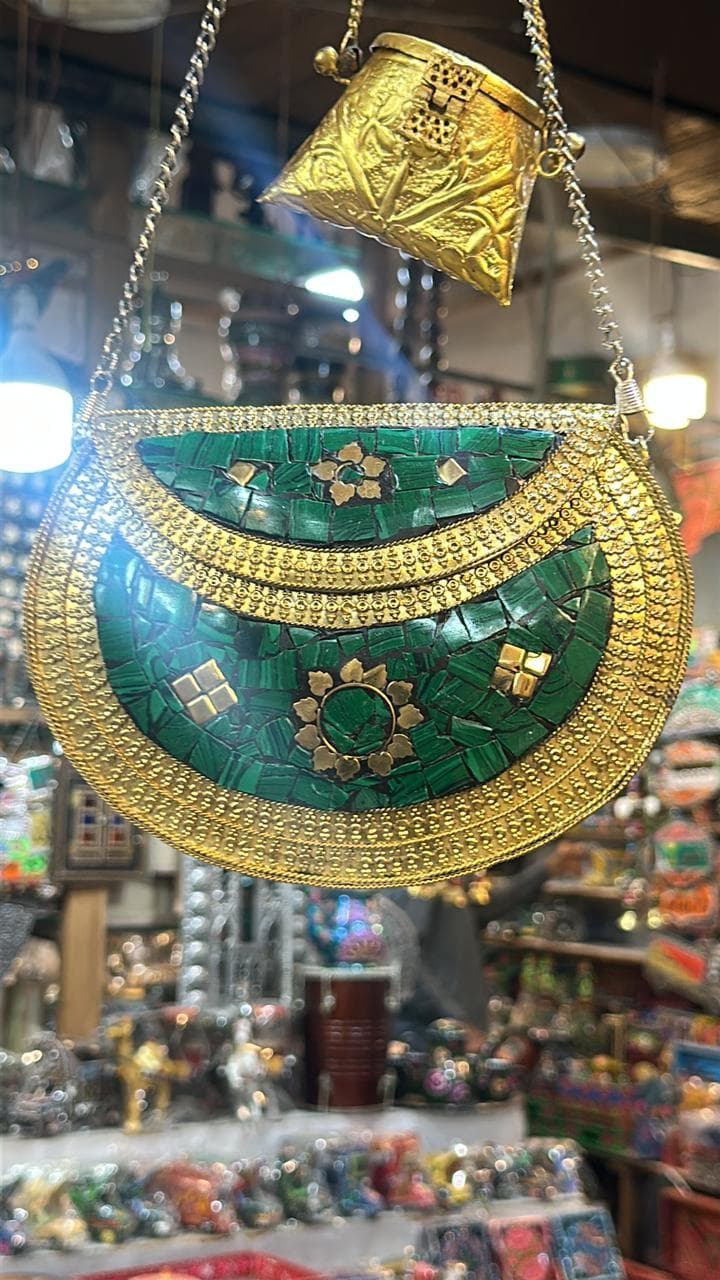 premium silver / golden purse